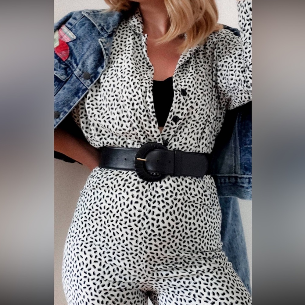 Stylish Black and White Jumpsuit